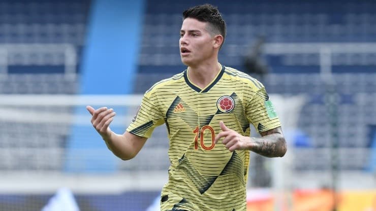 James Rodriguez con la nazionale colombiana.