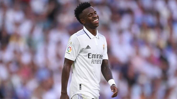 Vinicius Junior in campo per il Real Madrid.