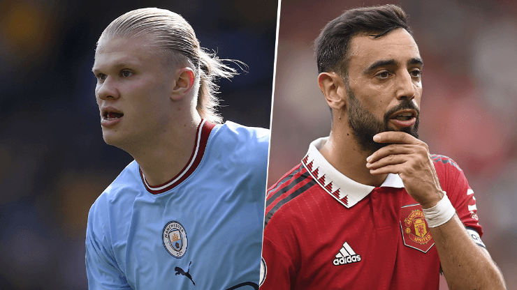 Manchester City vs Manchester United in Premier League.