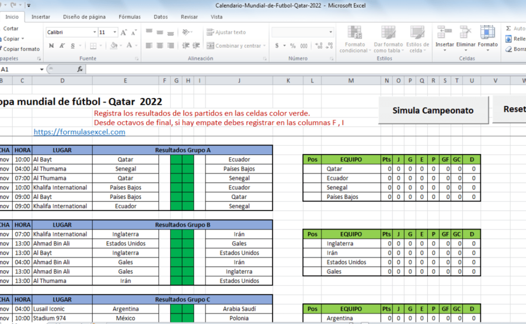 In formato Excel, SCARICA gratuitamente il calendario completo di Qatar