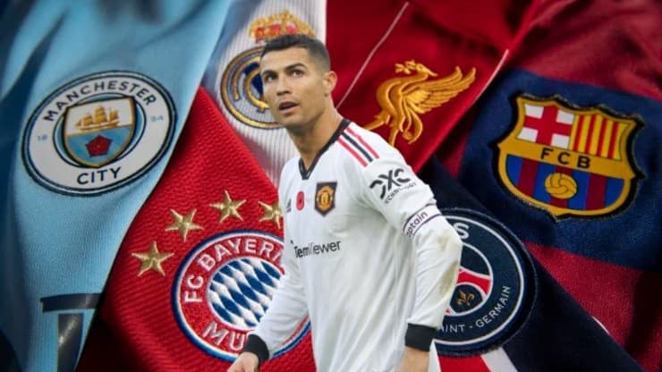 Cristiano Ronaldo e i top club del calcio europeo.