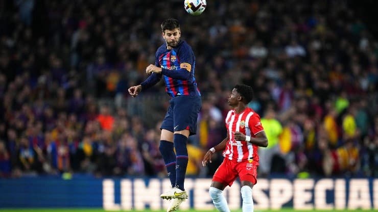 Piqué nella sua ultima partita con il Barcellona.
