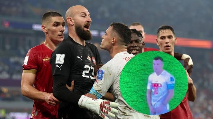 Xhaka e la sua lotta con i giocatori serbi.