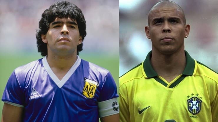 Diego Maradona e Ronaldo Nazario.