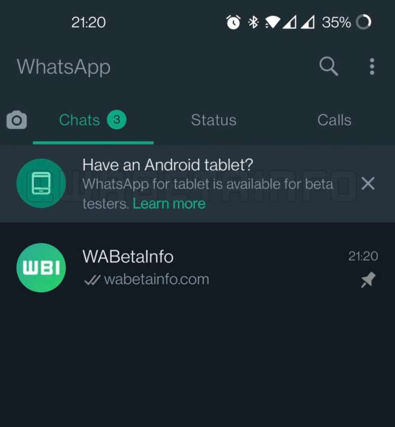 WhatsApp per tablet Android