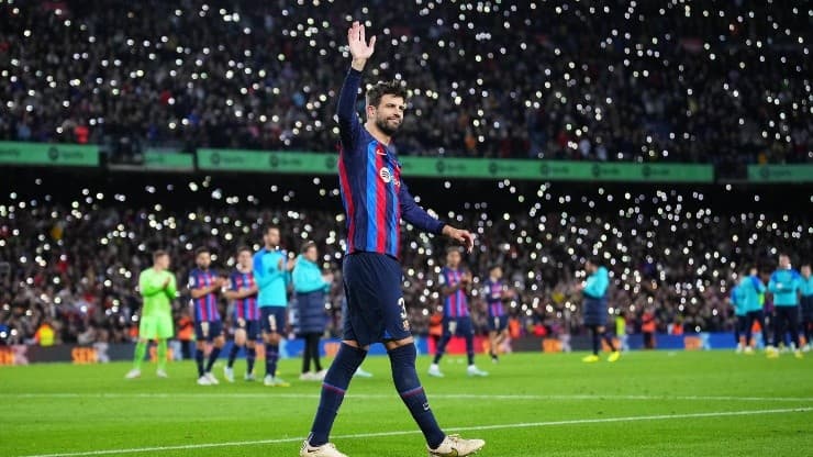 Piqué allo stadio Camp Nou.