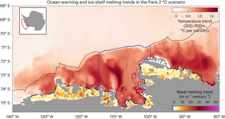 Scioglimento dei ghiacci dell'Antartide occidentale.
