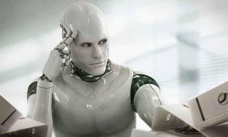 Illustrazione di robot umanoide AI