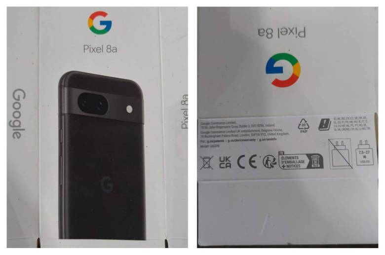 Google pixel box 8a.