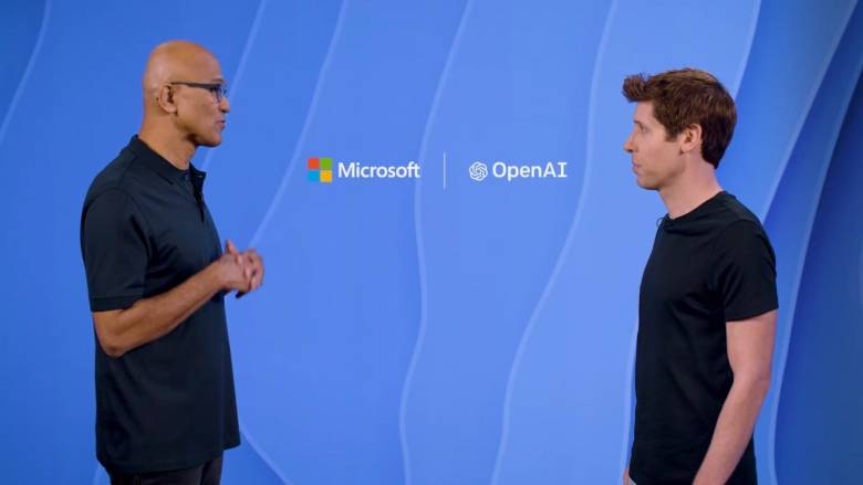 Satya Nadella (Microsoft) e Sam Altman (OpenAI)