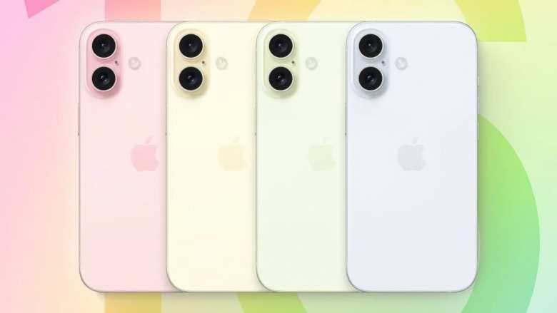 Il retro dell'iPhone 16 in diversi colori.